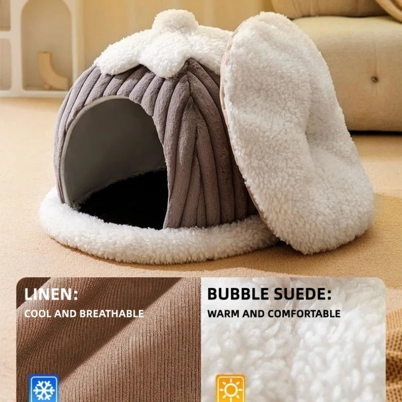 Winter Cozy Pet House Dogs Soft Nest Kennel Sleeping Cave