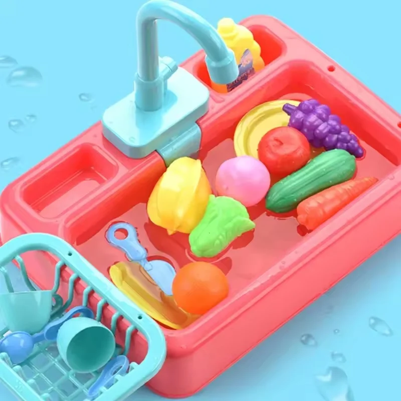 Kitchen Toy Plastic Dish Wash Sink Set