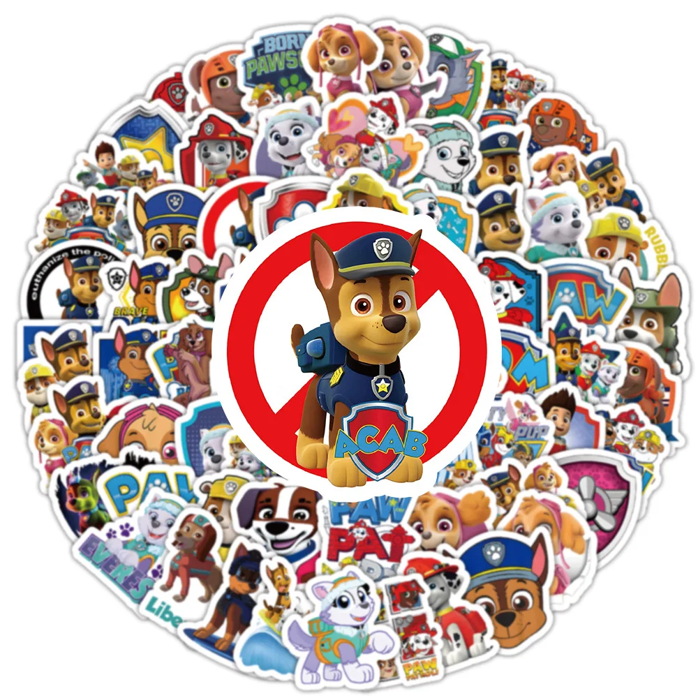 50PCS Cute Cute PAW Patrol Anime Stickers