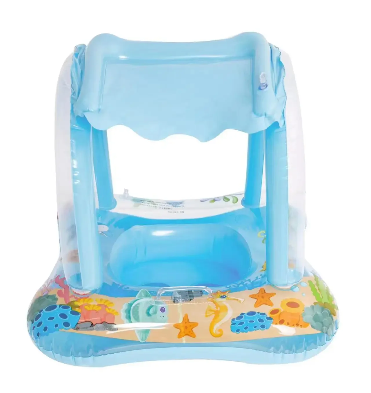 Baby Swimming Float with Sun Canopy Toddler Inflatable Swim Ring
