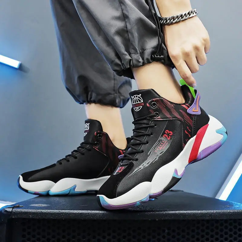High Top Basketball Shoes for Men Trendy Running Sports Shoes