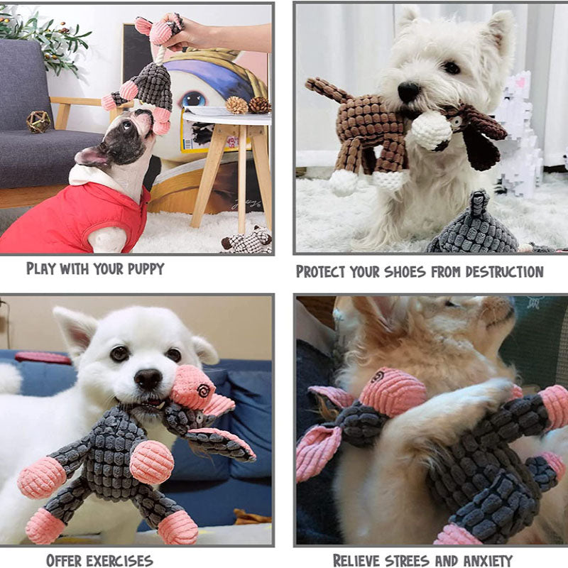 Plush Squeaky Dog Toy Donkey Shape Pet Toys Bite Resistant Squeaky Toys