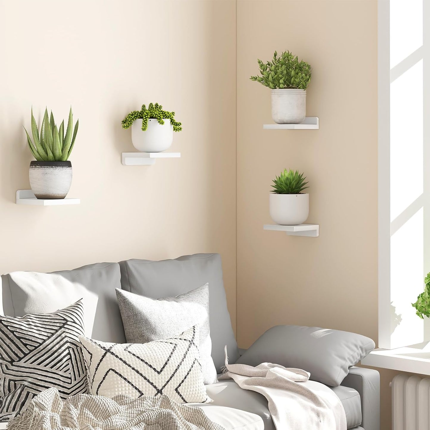 4-Pack Small Floating Shelves for Wall