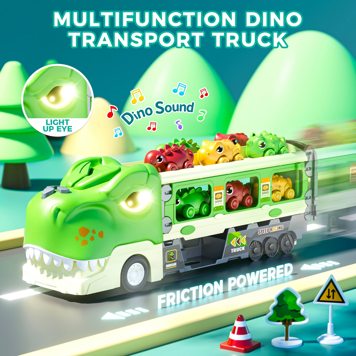 Dinosaur Transport Trucks - Catapulting Dinosaur Cars