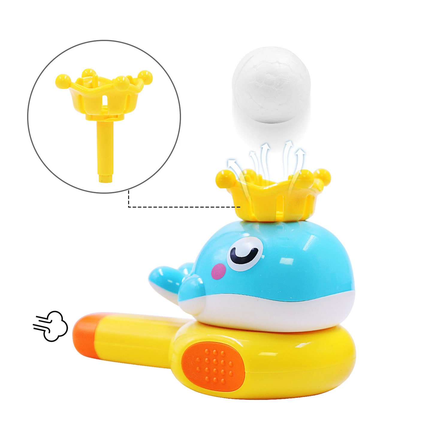 Small horn floating ball, children and baby exercise blowing toy
