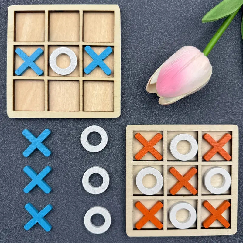 Wooden Tic Tac Toe Puzzle Game