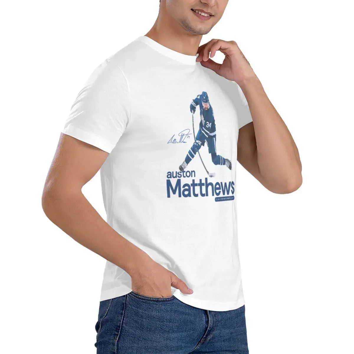 Mens clothing Auston Matthews T-shirt Men Fashion Oversized T Shirt