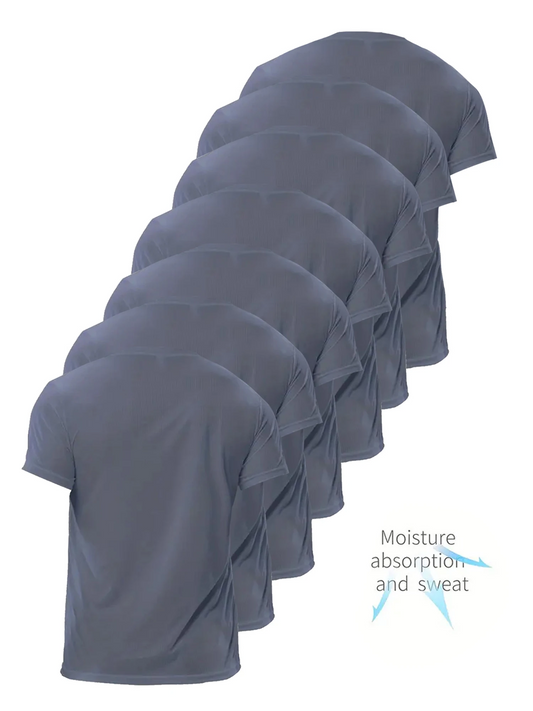 Crew T-Shirt 7Pcs Gray Ultralight Men Quick Dry