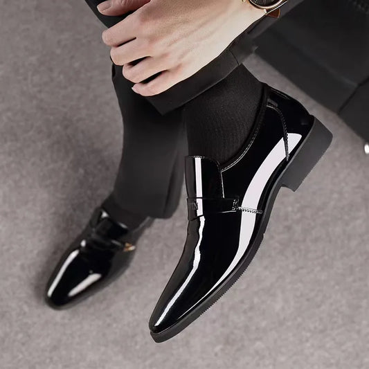 2025 Leather Shoes for Men Patent Leather Mens Casual