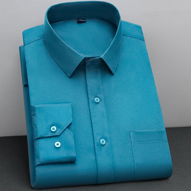 New Fashion Non-iron Shirt Anti-wrinkle Classic Solid Business Casual Soft Wear