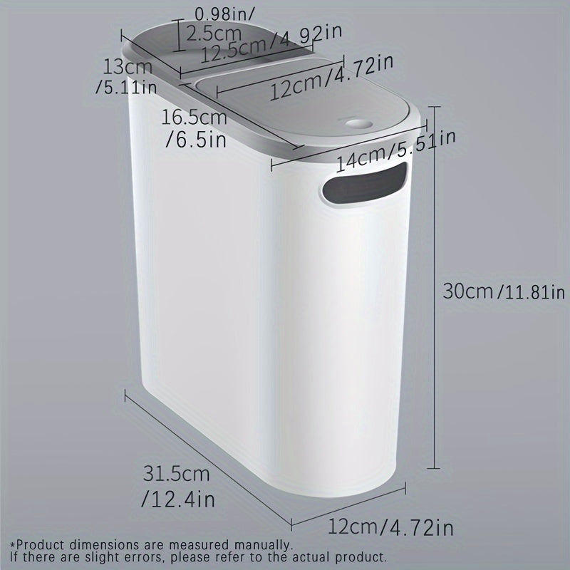 10L Bathroom Trash Can, Household Creative Gap Waste Bin