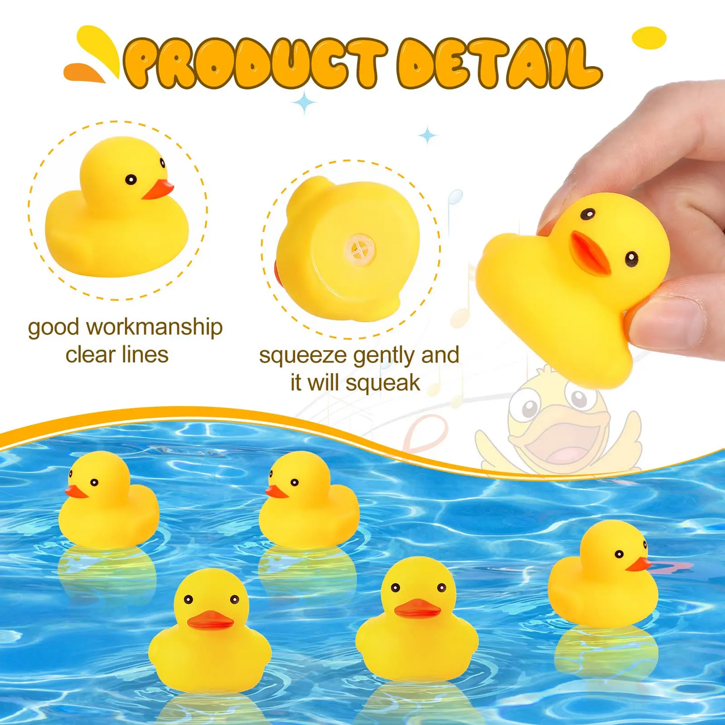 20 pcs yellow Rubber Ducks, Toys Squeaky Rubber Ducks