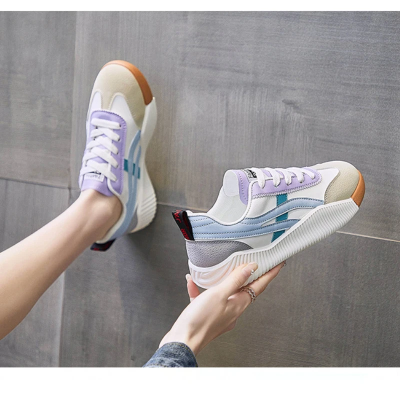 Women Outdoor Jogging Sneakers Spring PU Leather
