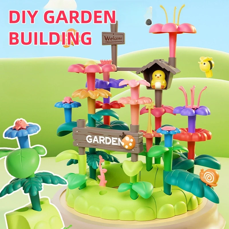 51PCS DIY Garden Building Blocks DIY Intelligence Flower Grow