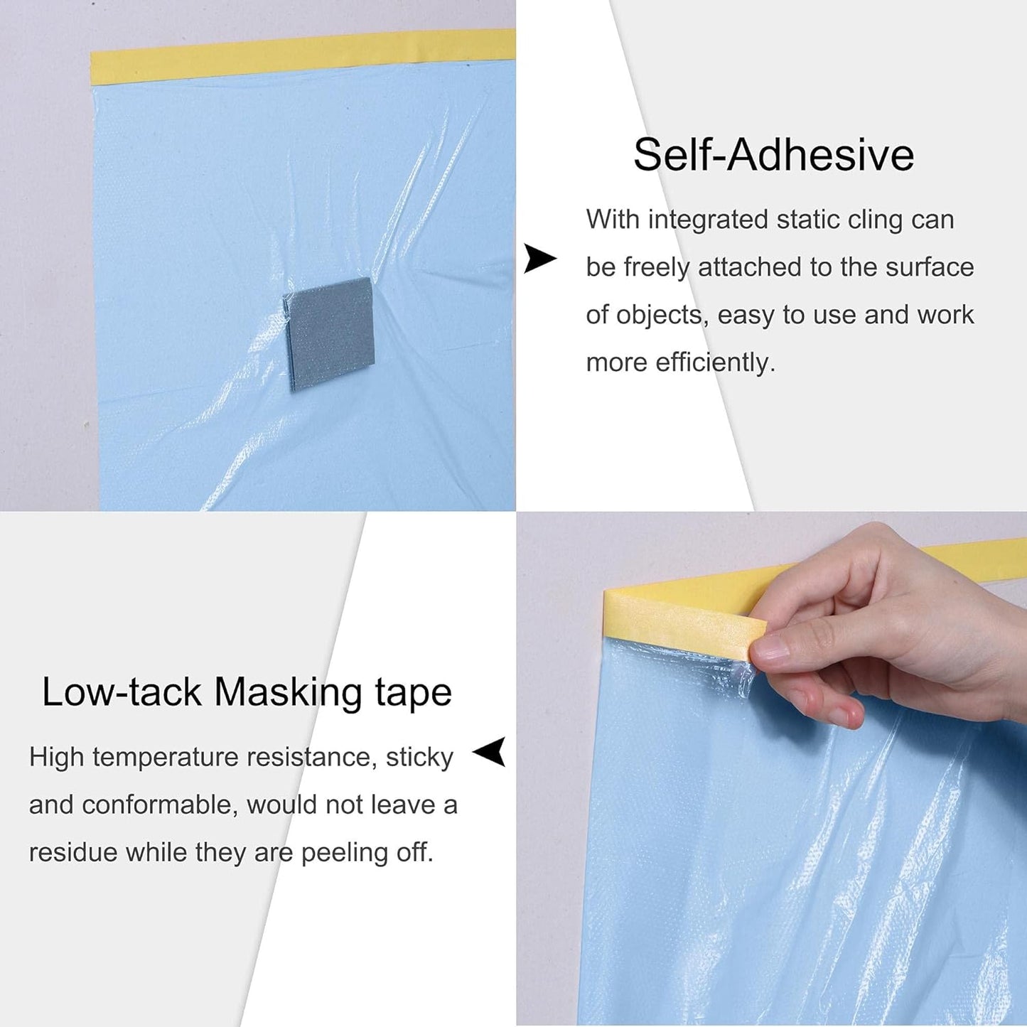 Pre-Taped Masking Film Plastic Sheeting