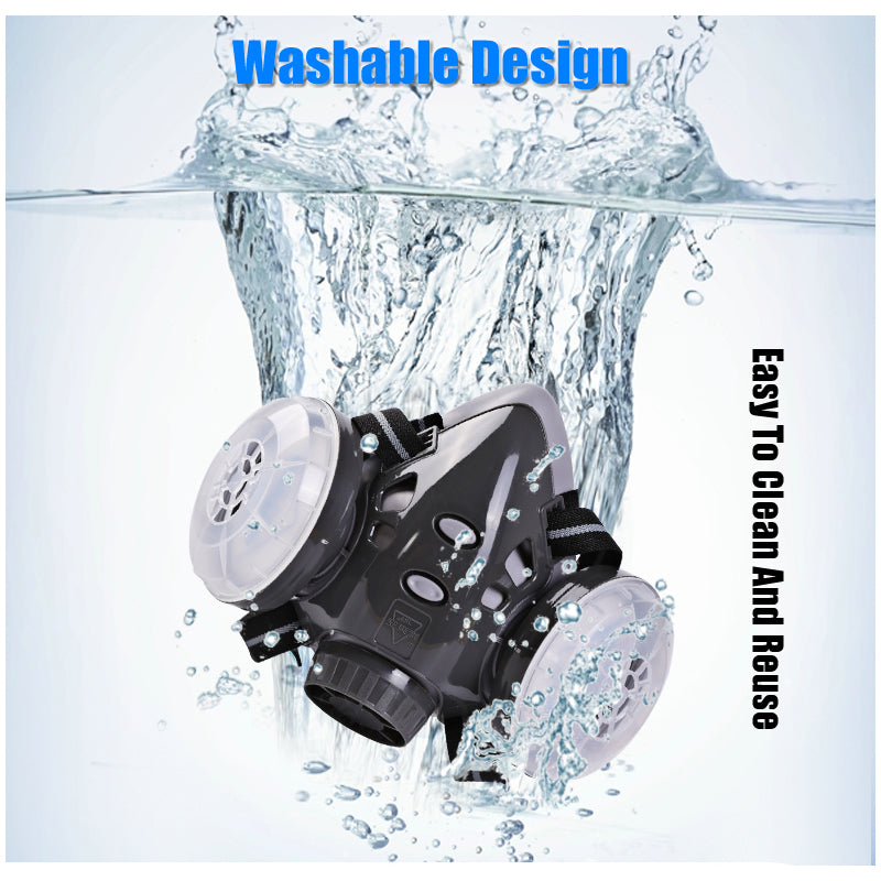 Dust Mask Respirator Dual Filter Half Face Mask With Safety Glasses