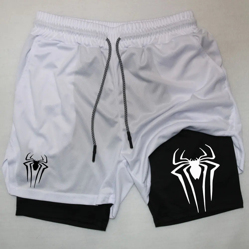 Performance Shorts Men Spider Printed GYM Casual Sports Shorts