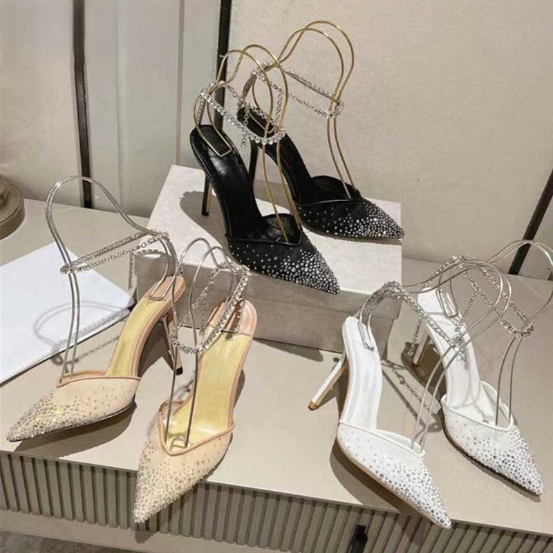 Star style Fashion Rhinestones Ankle Strap Women