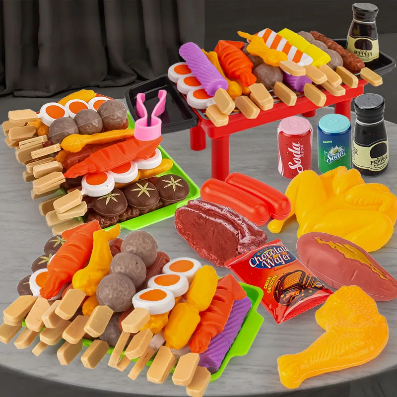 Kids Barbecue Food Set Kitchen Pretend Play Cooking Toys
