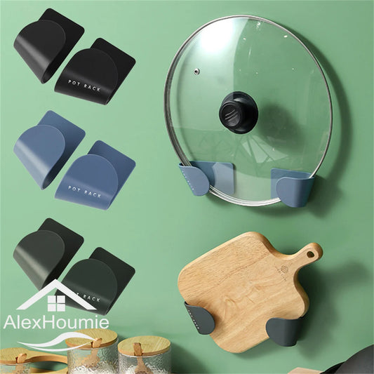 1/pc Pot Lid Holder Wall-Mounted Hanging Holder