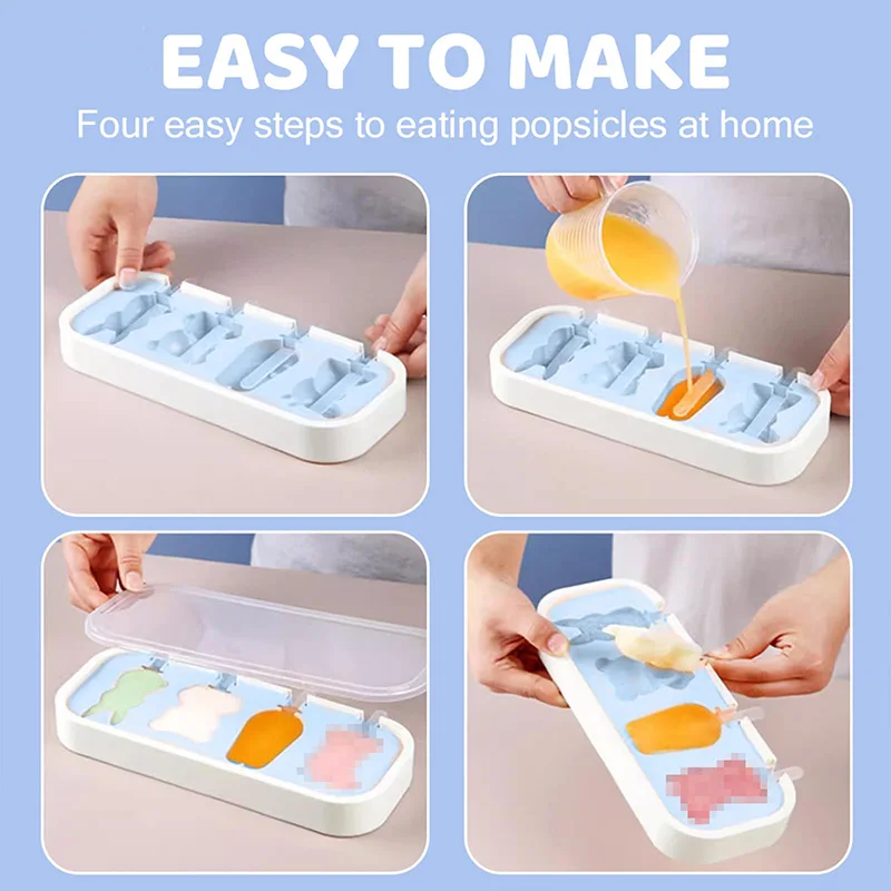Popsicles Molds Kids Baby Cute Shapes