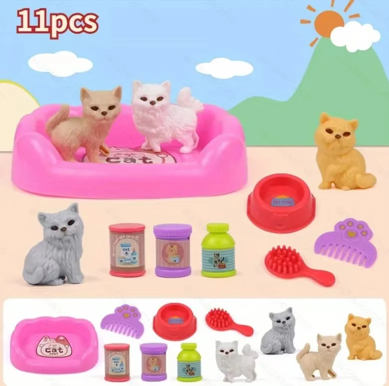 Cute Dog Pet Basket Family Toy Children Play House Games Toy