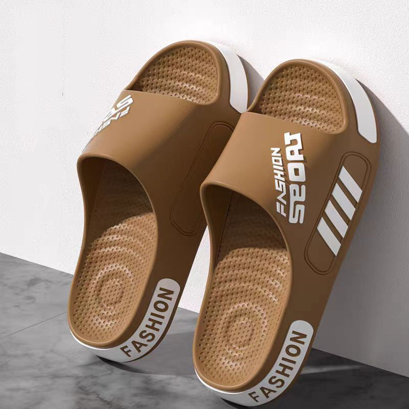 Men Slippers Summer Flat Sole Home Slippers For Women Man Open Toe Trend Slides