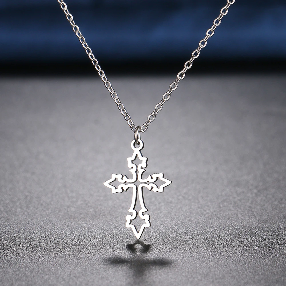 Stainless Steel Necklaces Vintage Cross Pendants