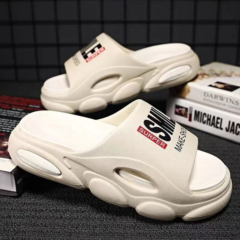 Men Thick Sole Summer Beach Slides Bathroom Anti Slip Slipper Soft