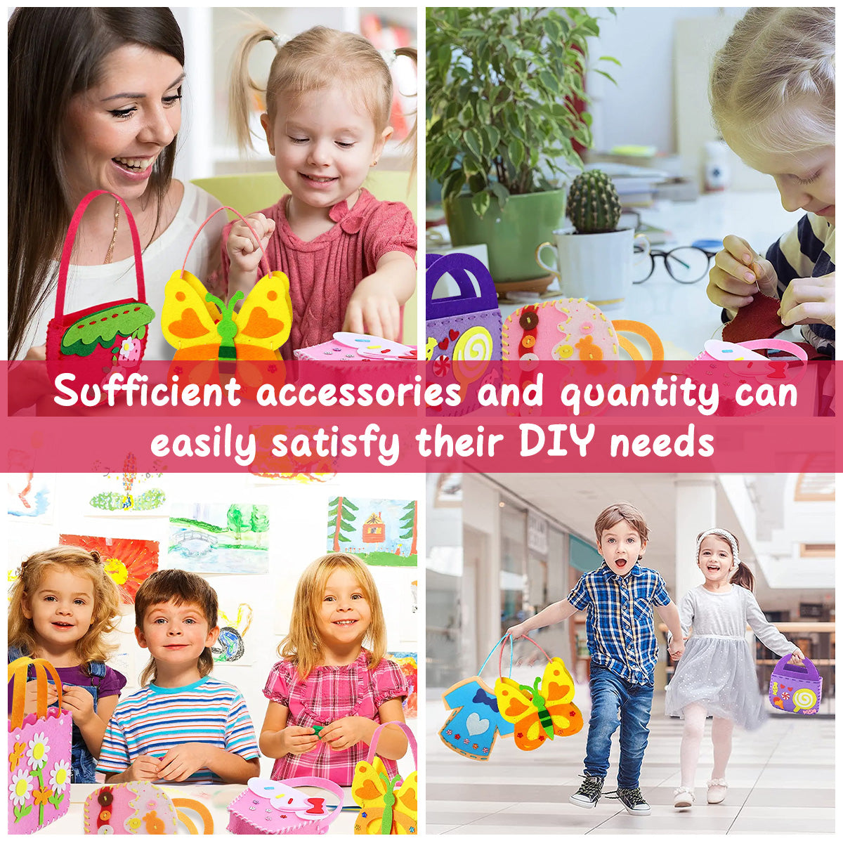 8Pcs Kids Sewing Kit DIY Felt Sewing Kits Preschool Educational Toys