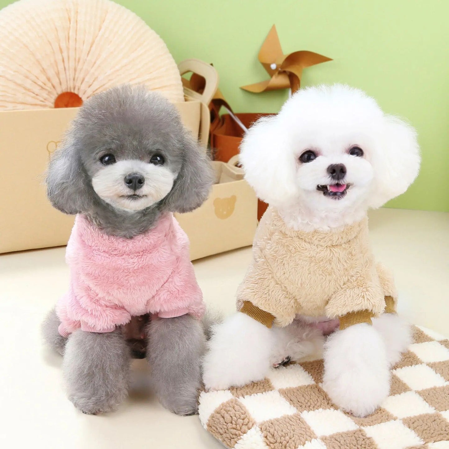 1pc Pet Dog Clothes Soft Warm Fleece Dogs Jumpsuits Crown Pattern