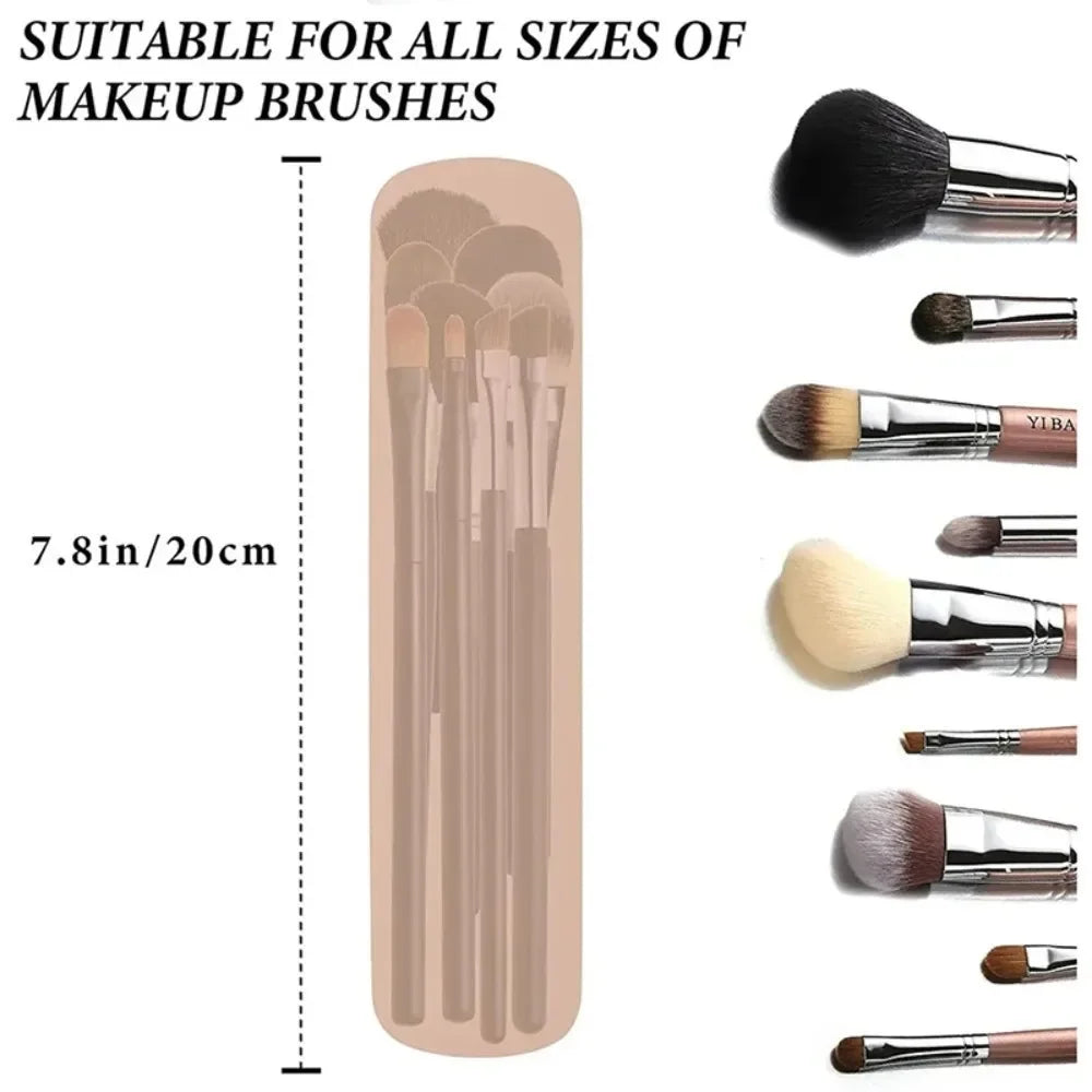 Travel Makeup Brush Holder Silicone Cosmetic Brushes Bag