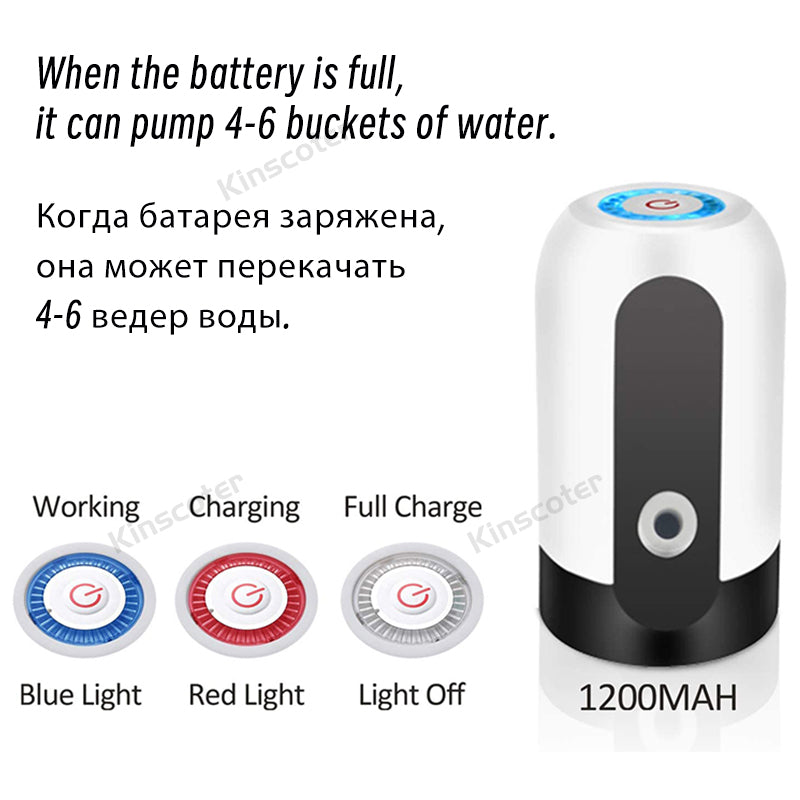 Portable Automatic Drinking Water Pump with Switch and USB Charging