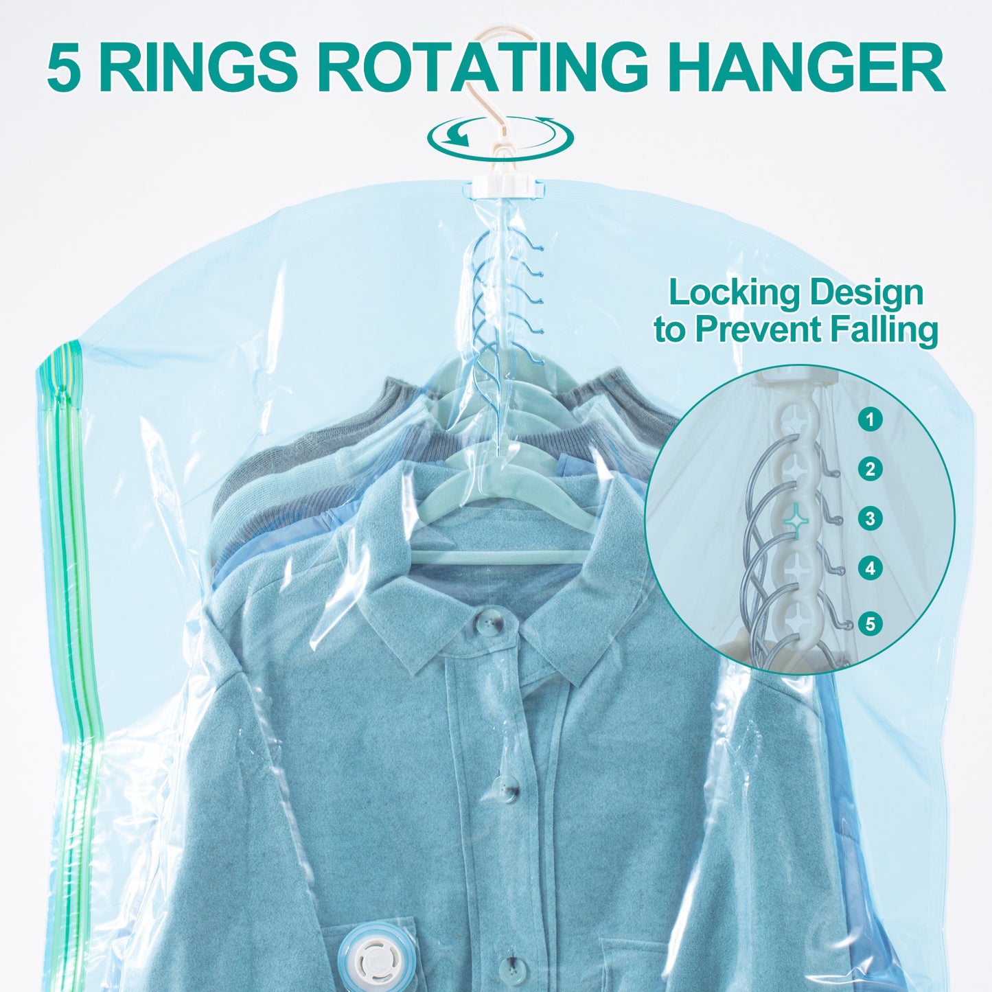 4Pcs Hanging Vacuum Storage Bags