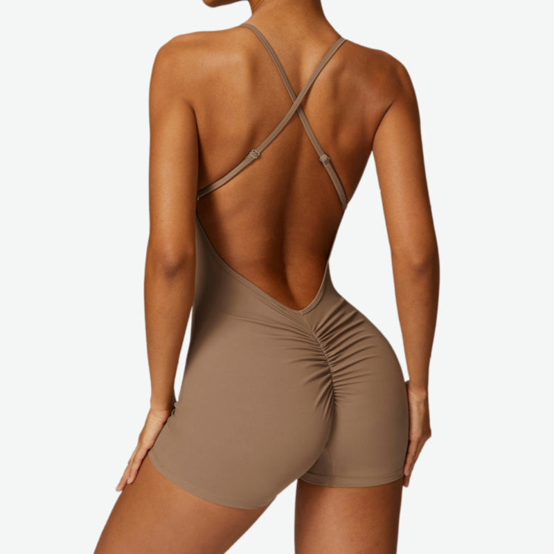 Cross Back Sport Romper Short Workout Romper Women GYM