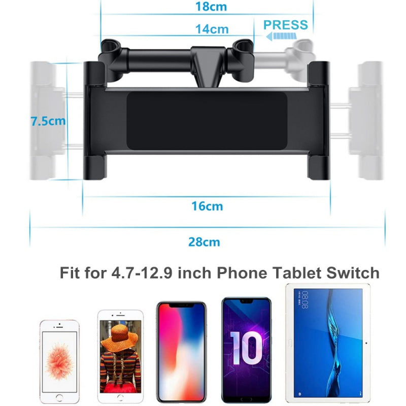 Car Holder For 4.7-13 in Tablet & Phone Holder Back Seat