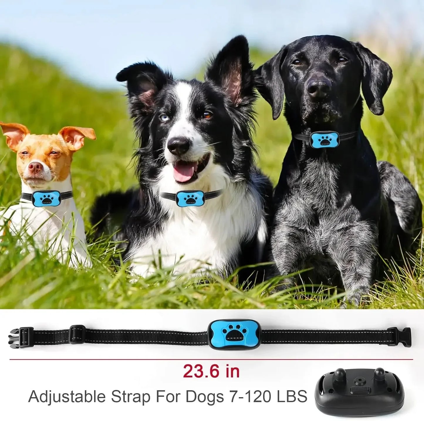 Pet Dog Anti Barking Device USB Rechargeable Dogs Training Collar