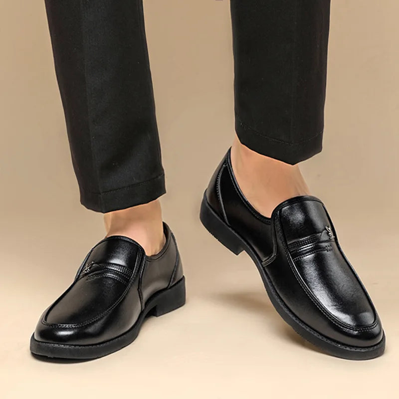 Men's Business Formal Shoes British Korean Style Black Casual Leather Shoes