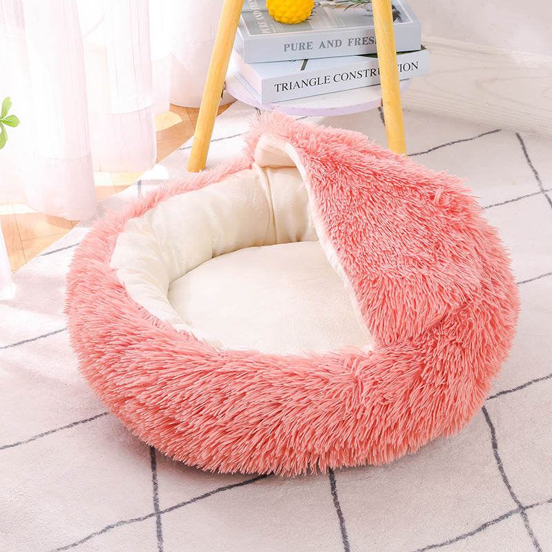 Winter warm shell semi-enclosed cat litter pet cat bed semi-enclosed