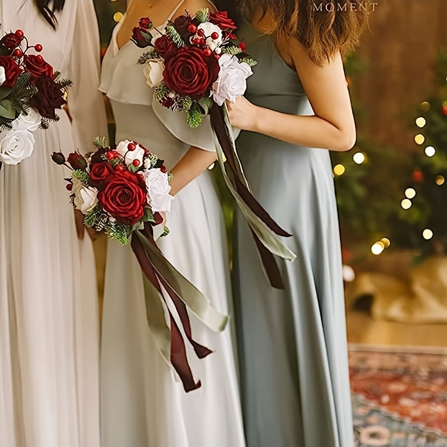 25pcs Artificial Flowers, Fake Flowers Roses W/stem