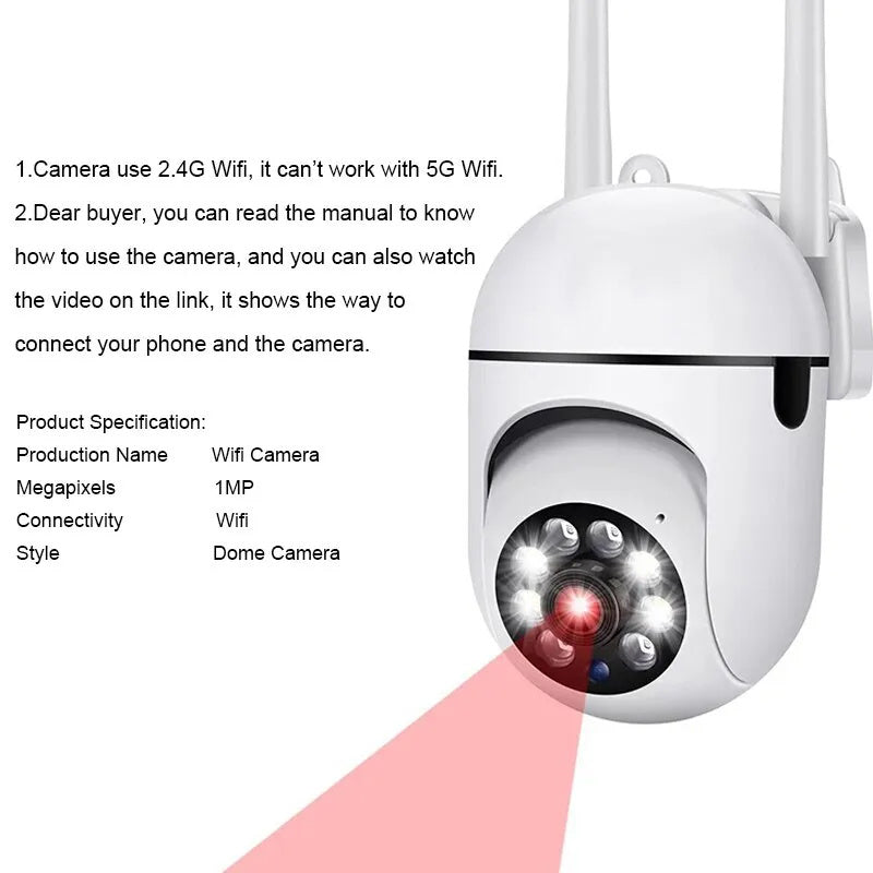 1080P HD PTZ 2.4G WIFI IP Camera Audio CCTV Surveillance Cam Outdoor
