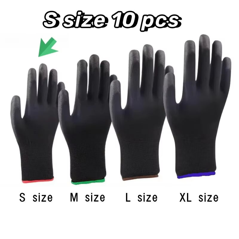 10 Pairs Durable Safety Gloves - Anti-Slip, Wear-Resistant
