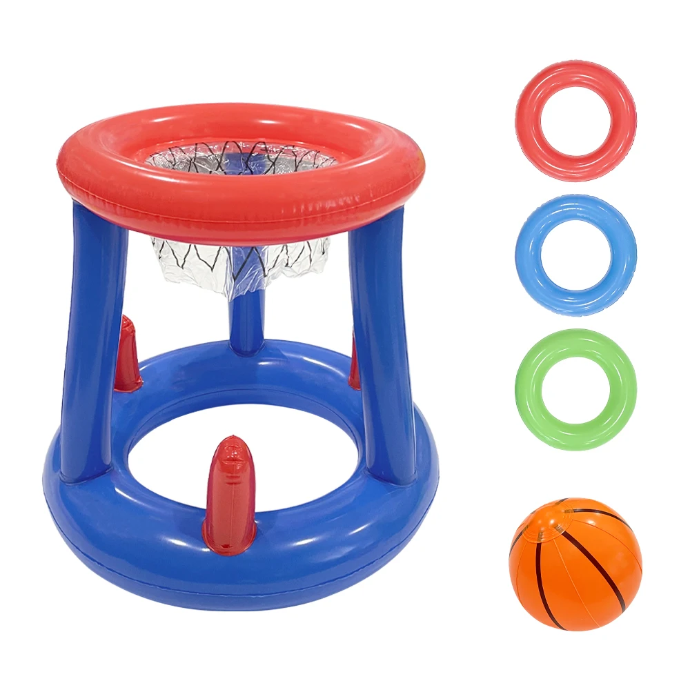 1pc Blue Inflatable Basketball Rack With Rings