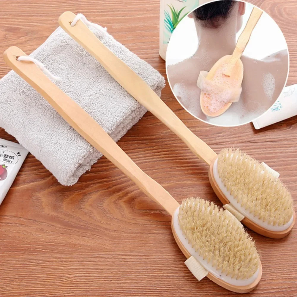 Wooden Detachable Long Handle Shower Body Brush