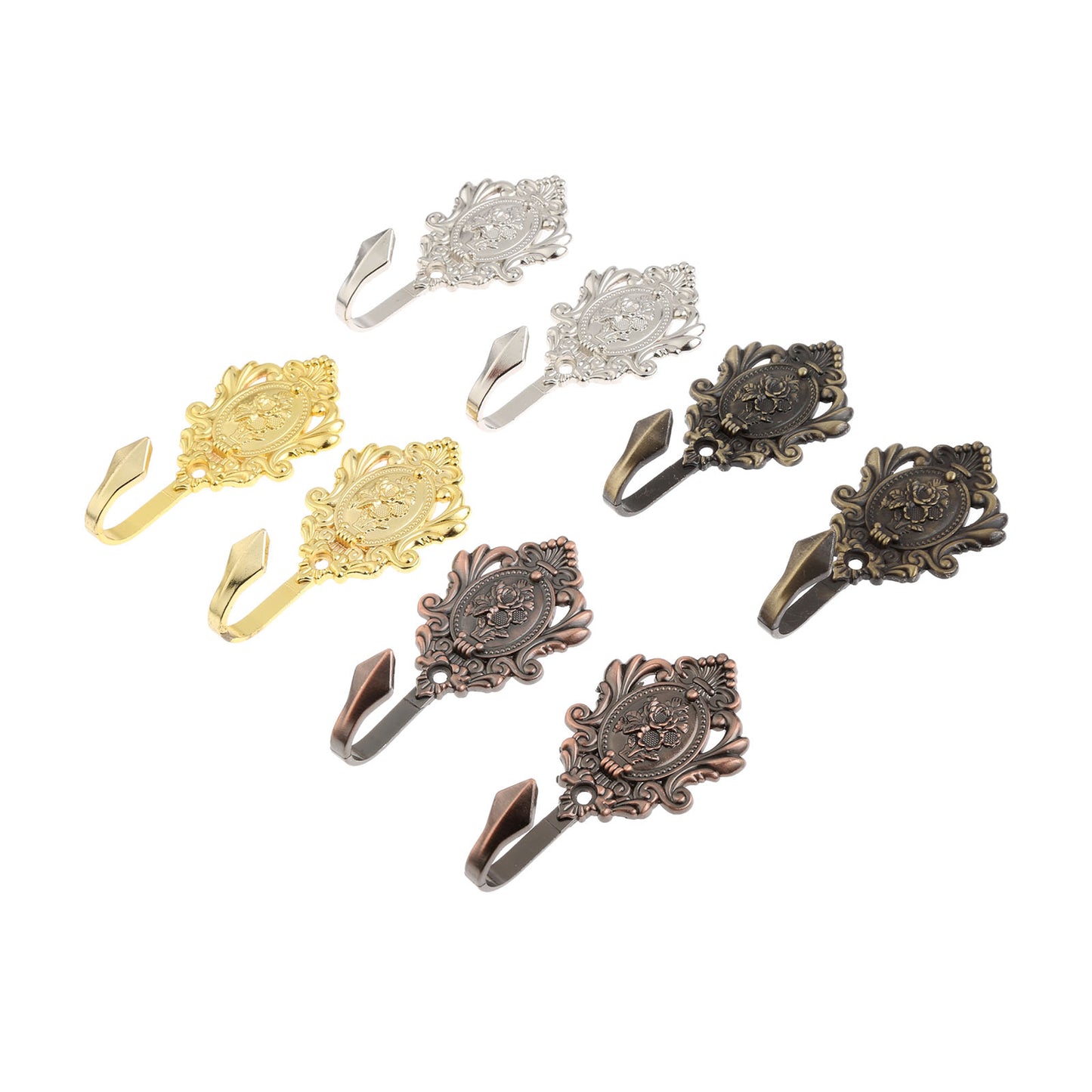 2Pcs Rose Pattern Vintage Drapery Curtain Holdbacks