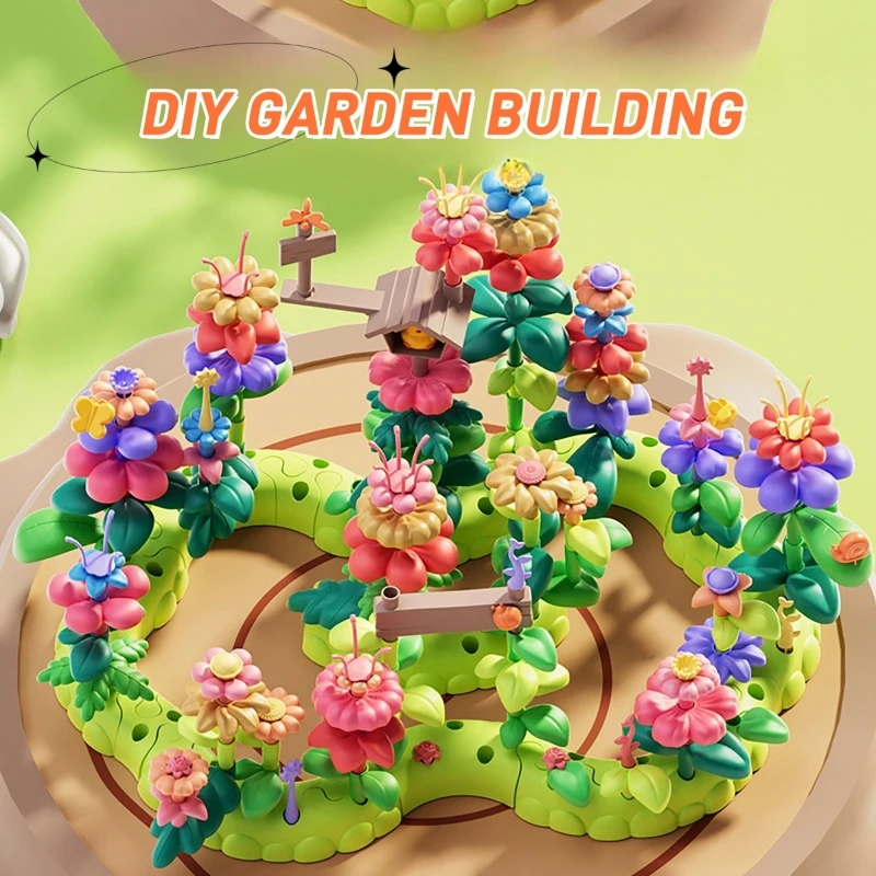 51PCS DIY Garden Building Blocks DIY Intelligence Flower Grow