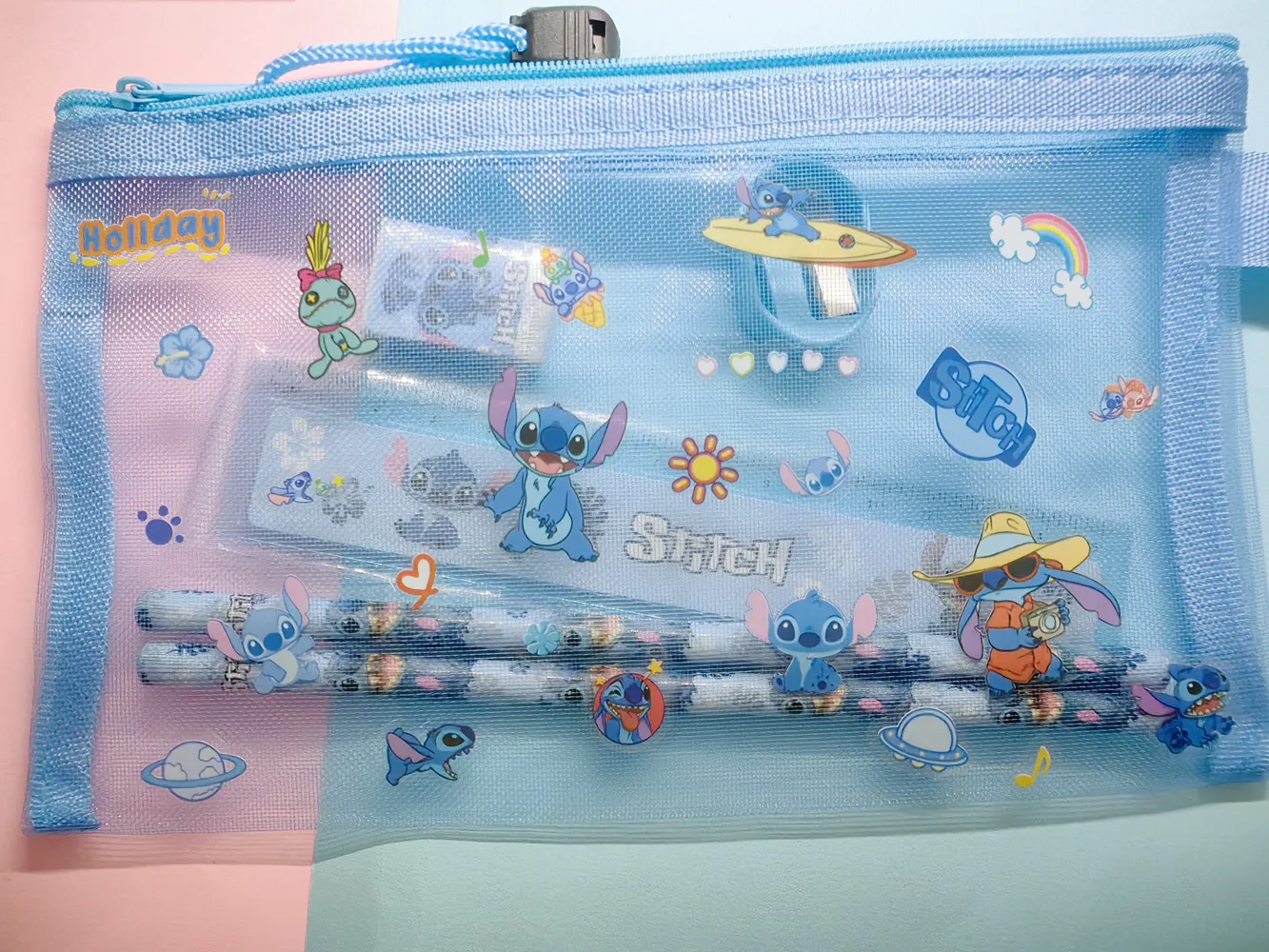 7pcs/Set Disney stitch DIY Stationery Bags
