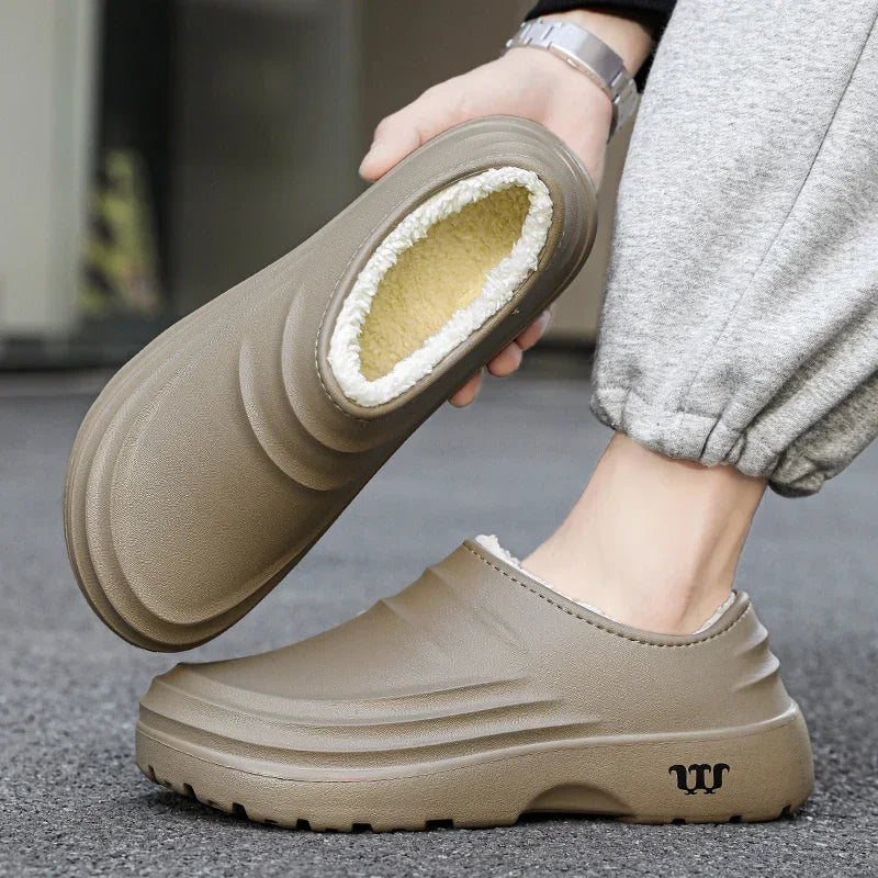Fashion Cotton Slippers Men Winter Warm Home Cotton Shoes