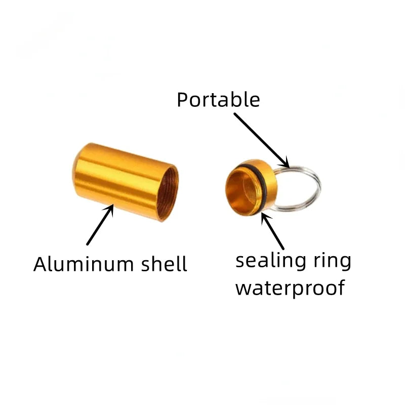 3PCS Mini Portable Pill Box Waterproof Aluminum Cases