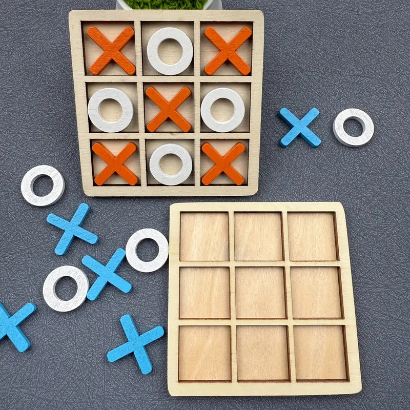 Wooden Tic Tac Toe Puzzle Game